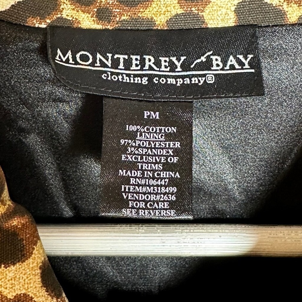 MONTEREY‎ BAY Tan Leopard Print Button Front Trimmed Jacket PM - Picture 5 of 10